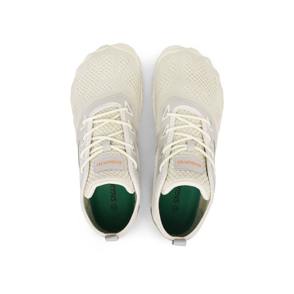 Pantofi barefoot BareStep Smart Beige, vedere de sus și formă generoasă în zona degetelor