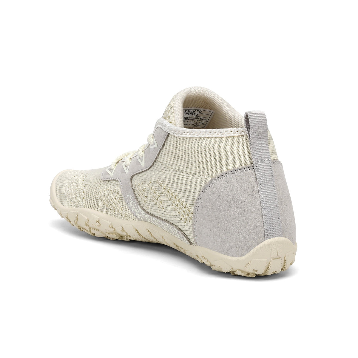 Pantof barefoot beige BareStep Smart Beige, vedere din spate și detaliu călcâi