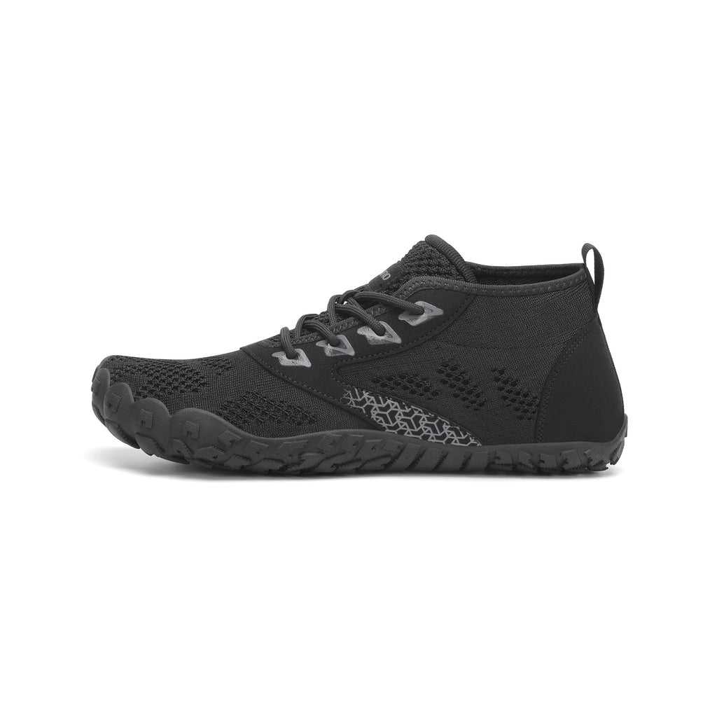 Pantof barefoot BareStep Smart Black, profil lateral cu toe box larg și talpă aderentă