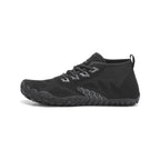 Pantof barefoot BareStep Smart Black, profil lateral cu toe box larg și talpă aderentă