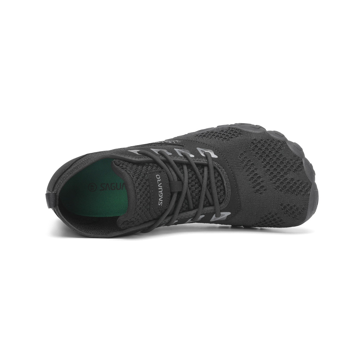 Pantof barefoot negru BareStep Smart Black, vedere de sus și formă generoasă în zona degetelor