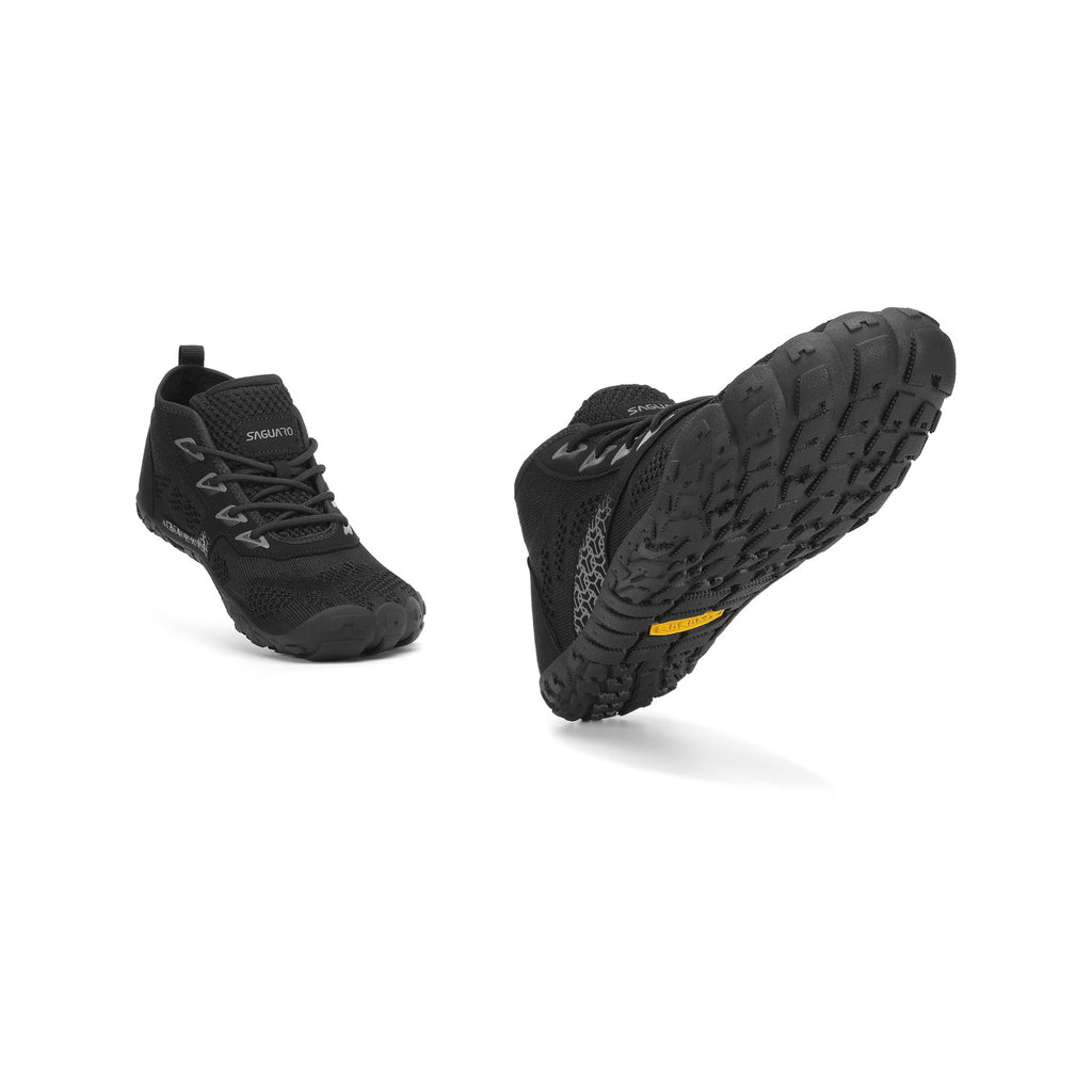 BareStep Smart Black, pantofi barefoot negri cu talpă flexibilă și profil aderent