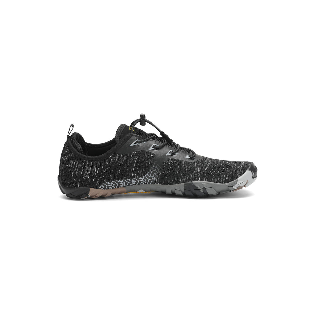Pantof barefoot negru BareStep Grace Black, vedere laterală și talpă flexibilă
