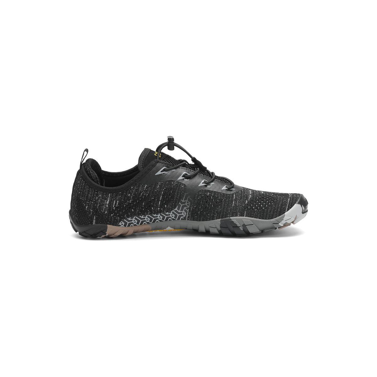 Pantof barefoot negru BareStep Grace Black, vedere laterală și talpă flexibilă