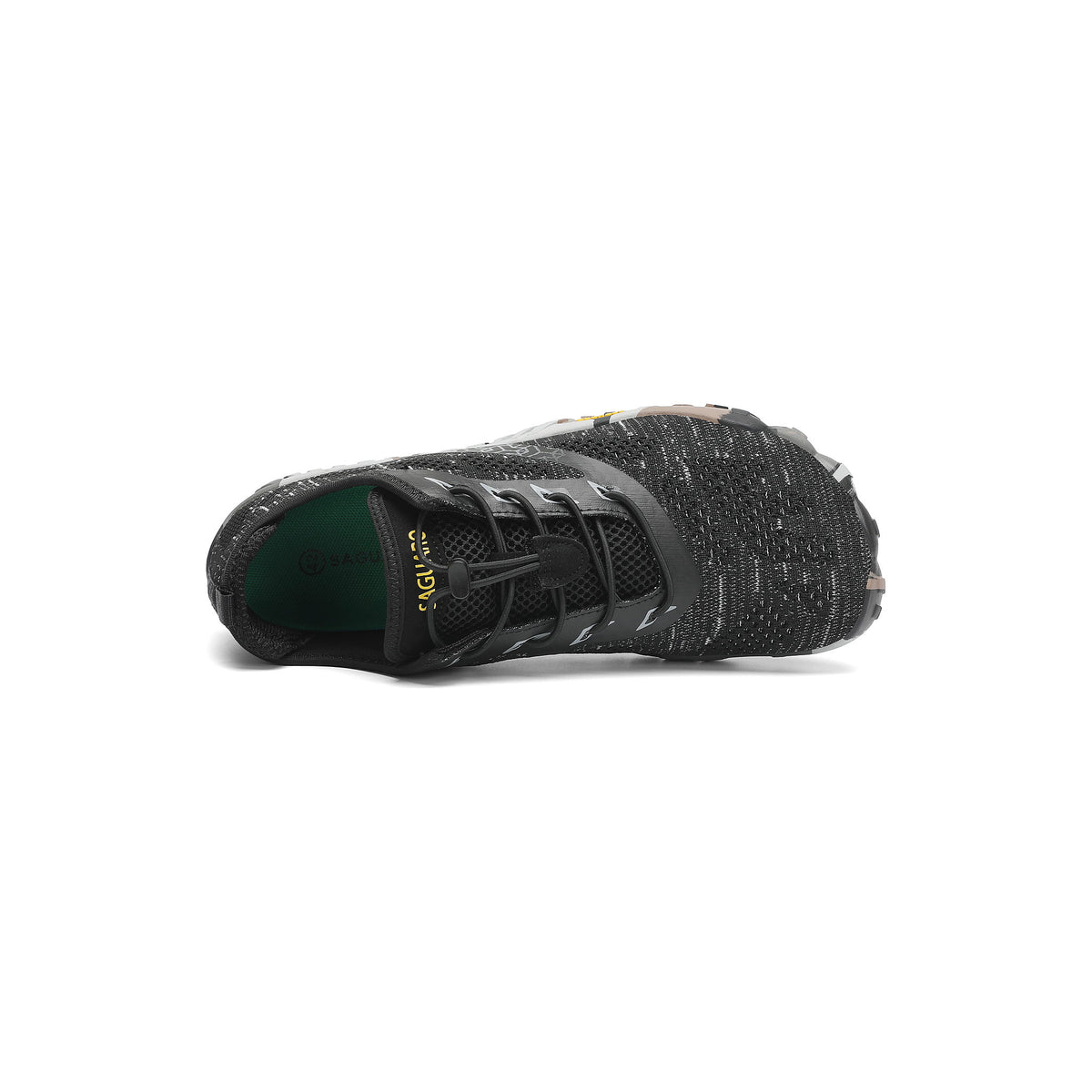 Pantof barefoot BareStep Grace Black, vedere de sus și sistem elastic de ajustare