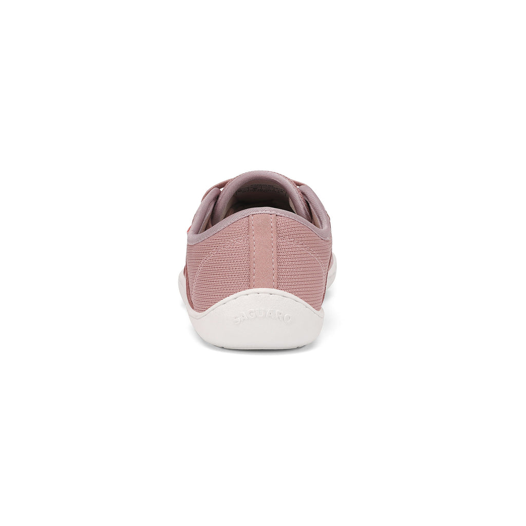 Pantofi barefoot roz BareStep Bloom Pink, vedere din spate și detaliu călcâi