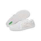 Pantofi barefoot albi BareStep Bloom White cu talpă flexibilă din cauciuc
