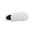 Pantof barefoot alb BareStep Bloom White, vedere de sus și toe box larg
