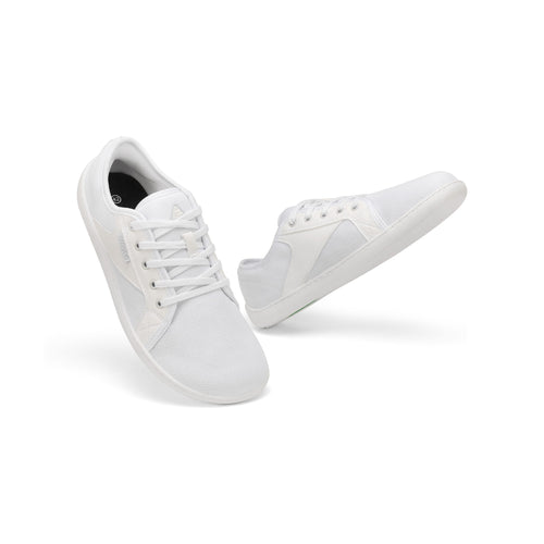 BareStep Bloom White, pantofi barefoot albi cu design minimalist și talpă flexibilă