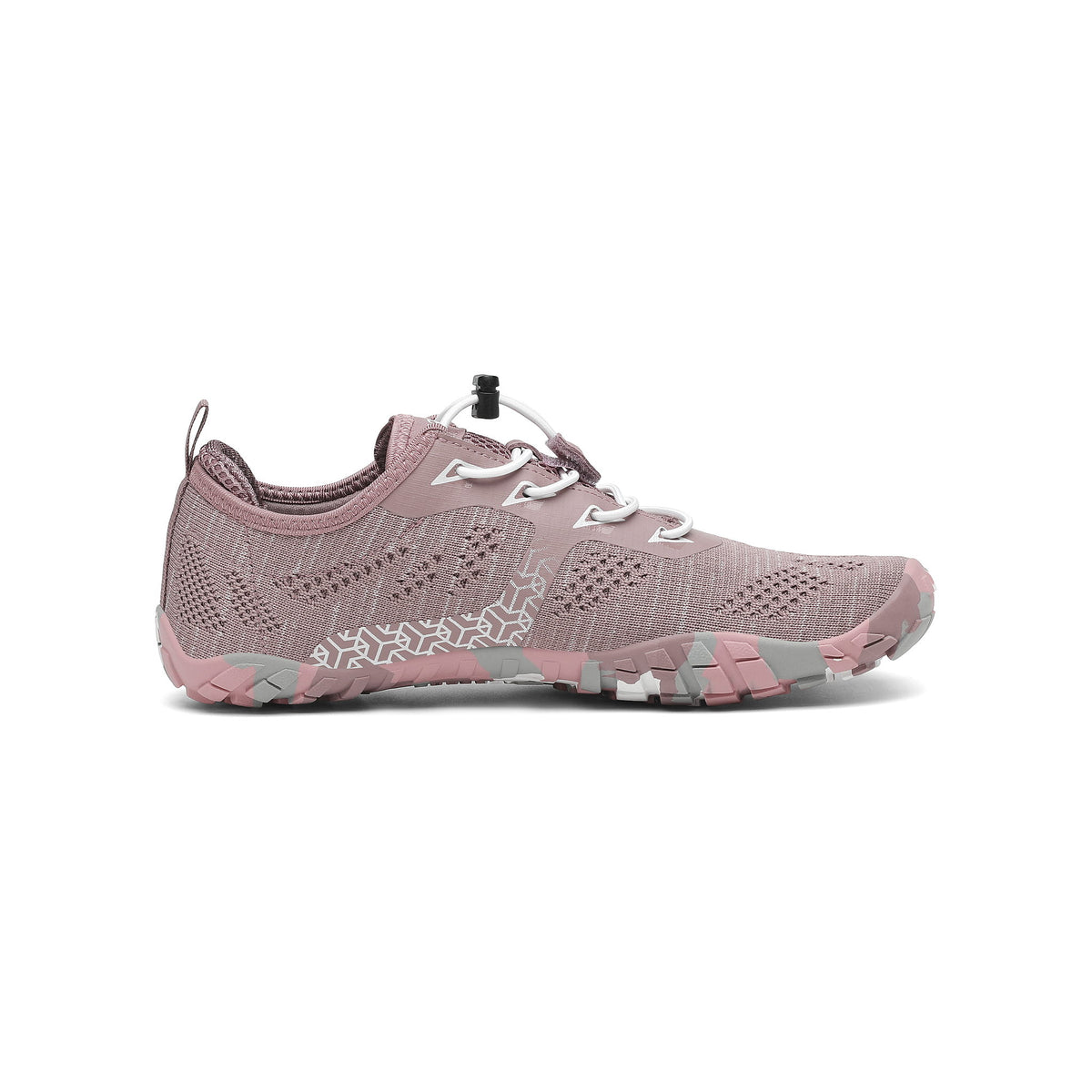 Pantof barefoot roz BareStep Grace Rosy, vedere laterală și material tricotat flexibil