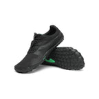 Pantofi barefoot negri BareStep Vitality Black, vedere trei sferturi cu talpă flexibilă