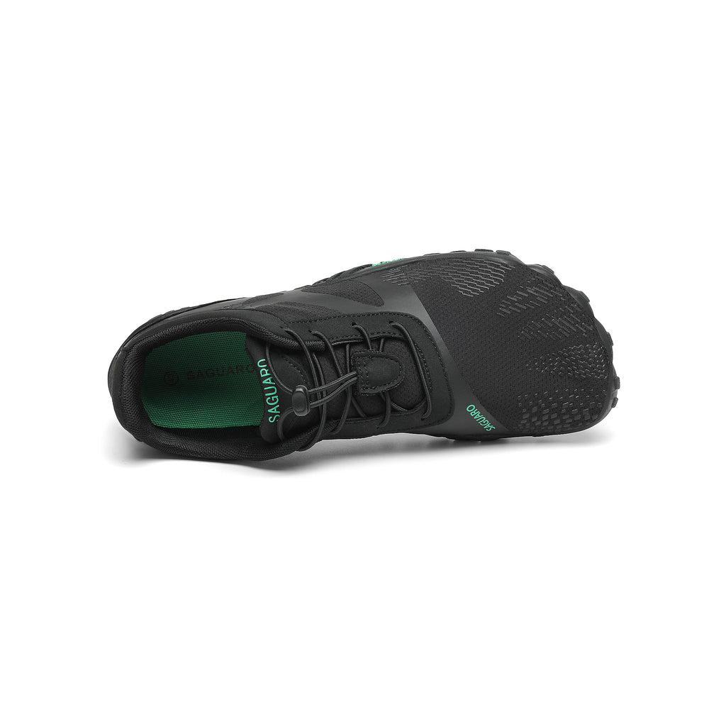 Pantof barefoot negru BareStep Vitality Black, vedere de sus și toe box larg